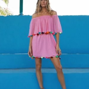 Pitusa Festival Pink Pom Pom Dress